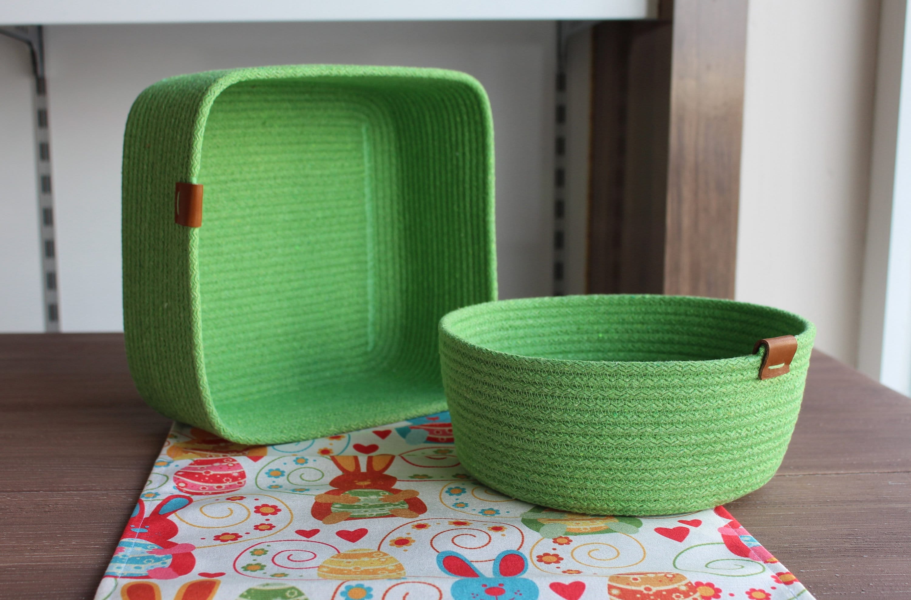 Brown Melange Cotton Rope Basket Cotton Cord Towel Basket Etsy