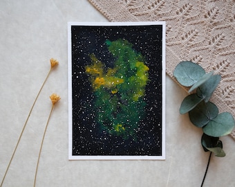 Original Gouache Gemälde "You are my world" | Gemälde handgemalt | Bild | Aquarell Malerei | Sterne Universum Galaxie Weltraum Nebula