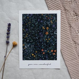 Je bent geweldig - Premium aquarel ansichtkaart handgeschilderde A6 bloemen lente zomer gefeliciteerd cadeau wenskaart gouache