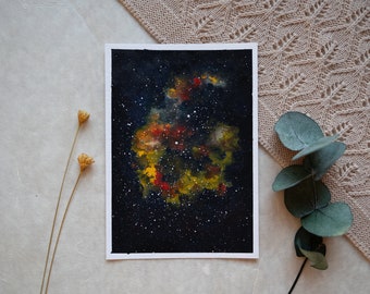 Original Gouache Gemälde "Cosmos" | Gemälde handgemalt | Bild | Aquarell Malerei | Universum Sterne Weltraum Galaxie Sci-fi Nebula