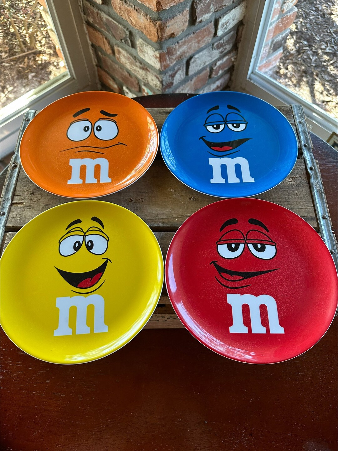 M&M Plastic Plates Set of 4 Etsy
