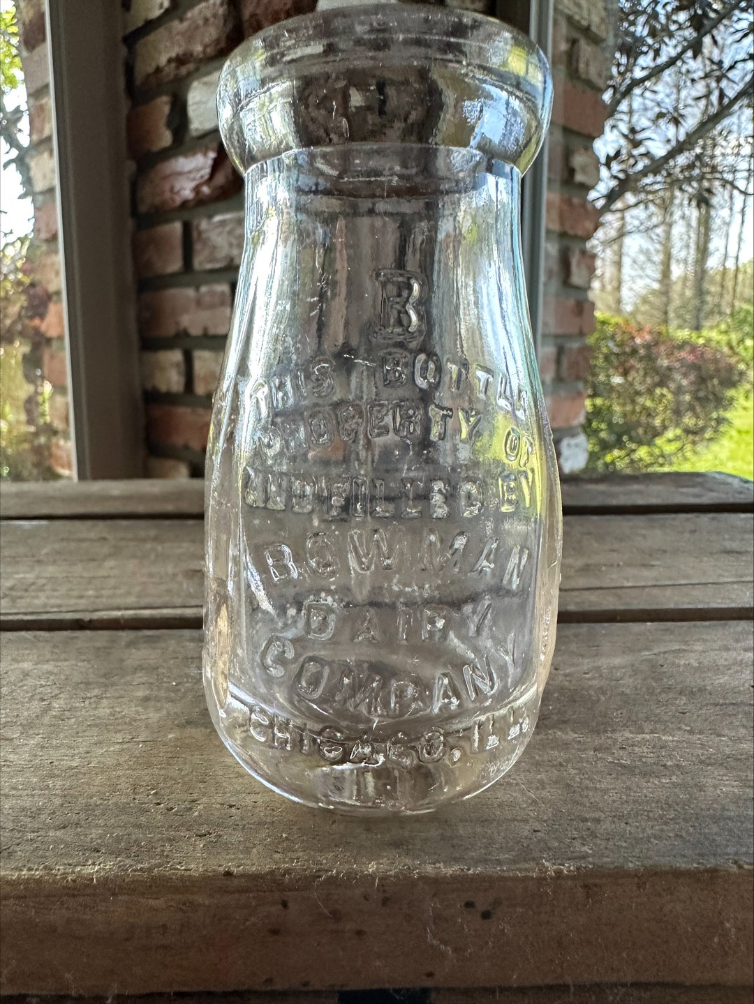 Vintage 1/4 Pint Milk Bottle, Bowman Dairy - Etsy
