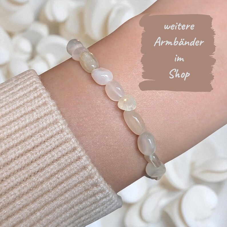 Rose quartz bracelet for women, genuine natural stone bracelet 6 mm, gold-plated stainless steel elements, precious and semi-precious stones image 9