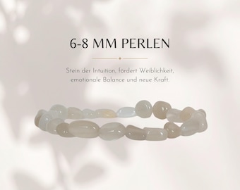 White moonstone beaded bracelet for women, gemstone/semiprecious stone