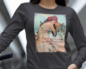 Vintage Alphonse Mucha Art Nouveau Graphic Tee - Etsy 日本