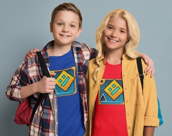 Geometry Dash-logo - Heavy Cotton™-T-shirt voor kinderen