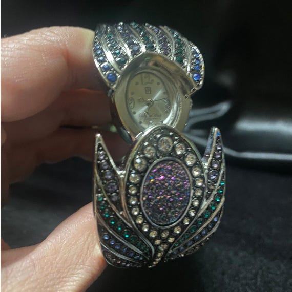 Victoria Wieck Crystal Watch Victoria Wieck Crystal Pave Rhinestone Buckle Watch Silver  main image 4