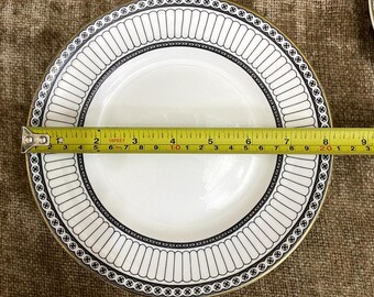 Vtg Wedgwood Colonnade Black Bone China 3-pc Set: Teacup, Saucer