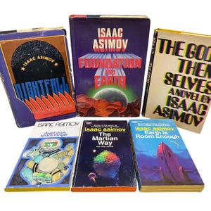 Isaac Asimov 6 Book Lot First Edition Foundation and Earth 1986 Book Club Editions Vintage Sci-Fi Hardcovers & Paperbacks