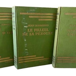 1930s Vintage French Books Hachette Set of 3 Curwood Webster D’Agraives