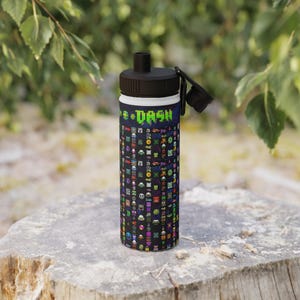 Geometry Dash - Stainless Steel Water Bottle, Sports Lid