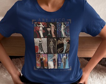 George Barbier 1920s Art Deco Fashion - Unisex Softstyle T-Shirt