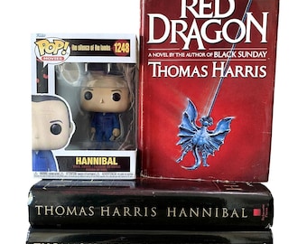 Thomas Harris HC 1st Ed.s: Red Dragon, Hannibal, Hannibal Rising, FUNKO Pop