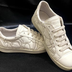 Brunello Cucinelli Beaded White Leather Sneakers Women EU 36 US 6 Made in Italy