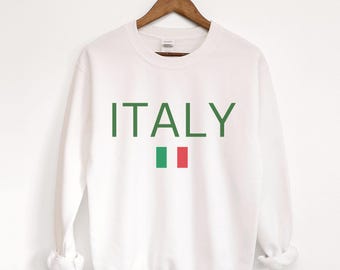 Italy Flag Crewneck Sweatshirt, Stylish Italy Trip Vacation Sweatshirt, Italy Lover Shirt, Italy Travel Gift