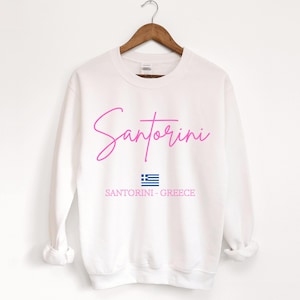 Santorini Greece Sweatshirt, Greek Islands, Oia Santorini, Santorini Gift - Crewneck Sweatshirt,  Travel Souvenir, Greece Sweater