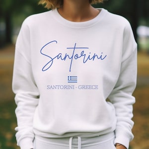Santorini Sweatshirt, Greece Shirt For Women, Santorini Gift, Santorini Souvinir, Greek Island Shirt