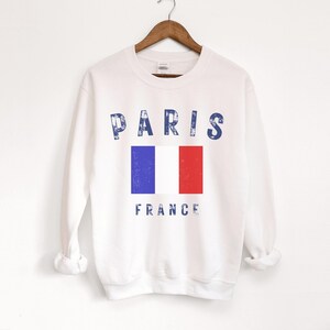 Paris France Crewneck Sweatshirt, Paris Flag Sweatshirt, Unisex Paris Vacation Shirt, Paris Gift