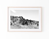 abstract Landscape Clay Cliffs NZ, surreal Rock formations, Fine Art Print South Island New Zealand, minimal 24 x 36" photo black white