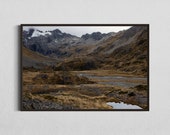 Up the Valley Landscape Photo, South Island New Zealand, Mountain Fine Art Print 24 x 36", Artwork for Outdoor Lovers, Gift Idea