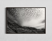 Monochrome clouds Fine Art Photo, Black and white Abstract Nature Art Photo Print, 24 x 36", decorative Artwork for Nature Lovers, Gift Idea