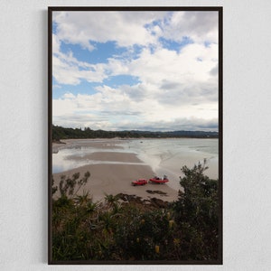 Australische oostkust idyllische landschapsprint, foto Queensland Beach View, Fine Art Home Decor, cadeau voor bootliefhebbers, 24 x 36'' print