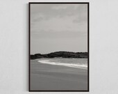 minimal black and white Beach Ocean Fine Art Print - Tasmania Landscape Photograph, Fine Art Home Decor, perfect Gift for Nature Lovers