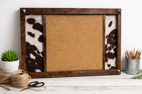 Cowprint Corkboard | Western Studded Bulletin Board