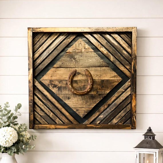Horseshoe Wooden Wall Decor | Rustic Western Art