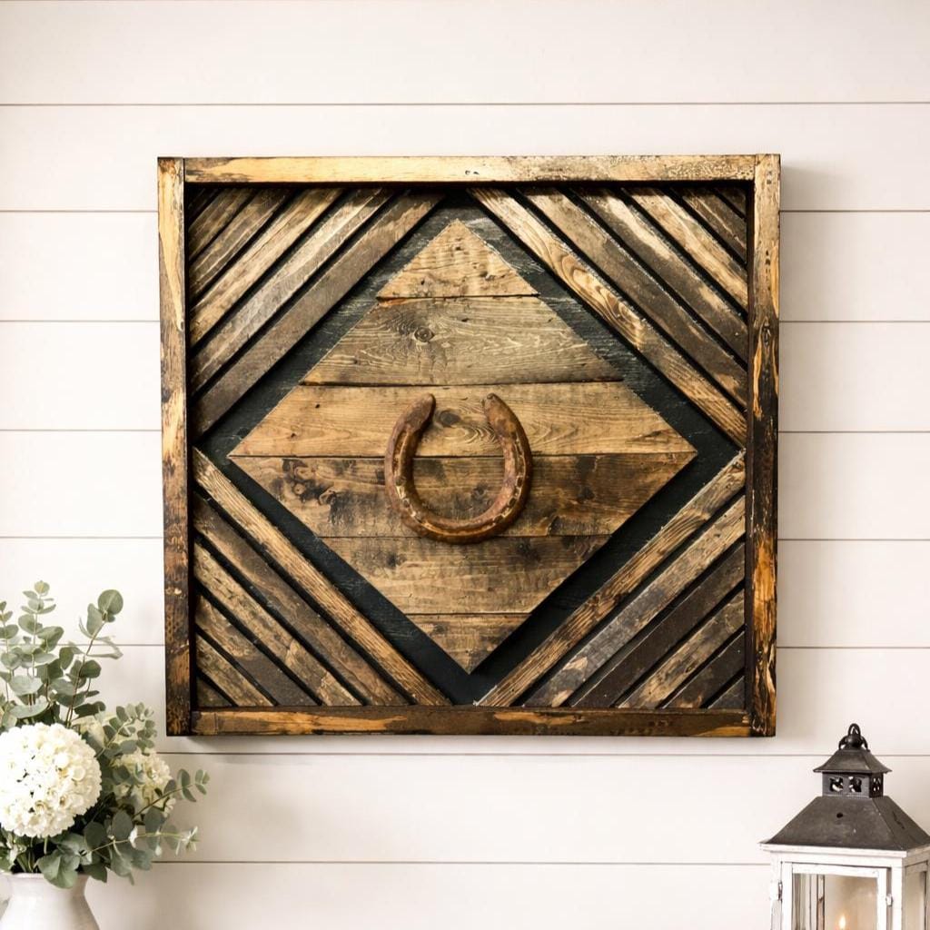 Horseshoe Wooden Wall Decor | Rustic Western Art