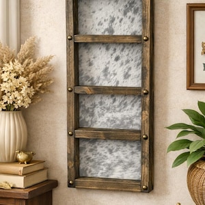 Western 4 Buckle Display Case | Cowboy Belt Buckle Holder, Cow Print