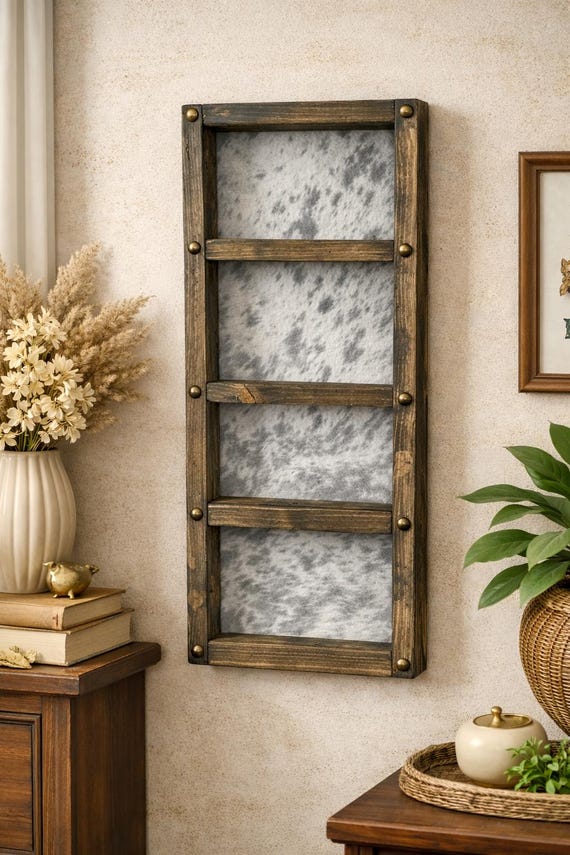 Western 4 Buckle Display Case | Cowboy Belt Buckle Holder, Cow Print