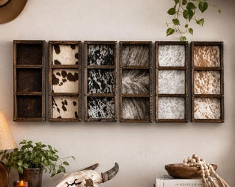 Western 3 Buckle Display Case | Cowboy Belt Buckle Holder, Cow Print