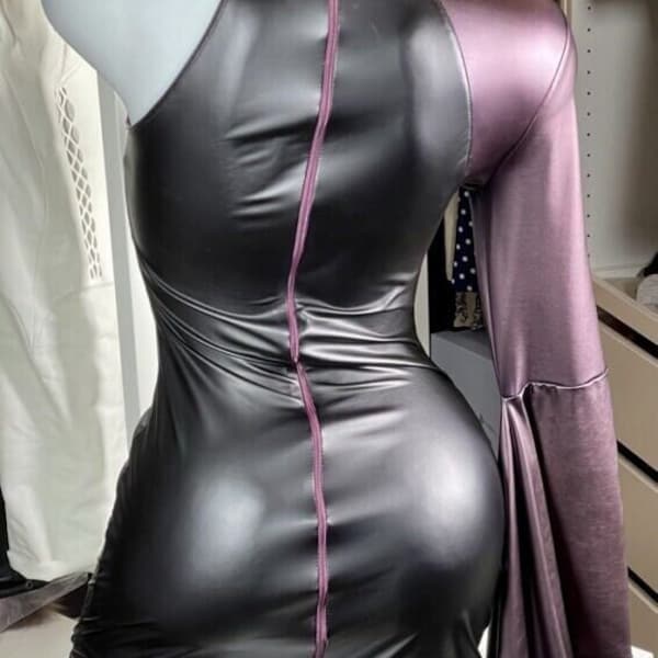 Two-tone wetlook dress Patrice Catanzaro