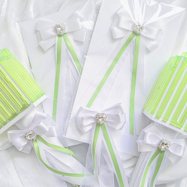 nct wayv neobong leekbong- kpop lightstick bow ribbon | green white