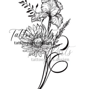 small bouquet tattoo