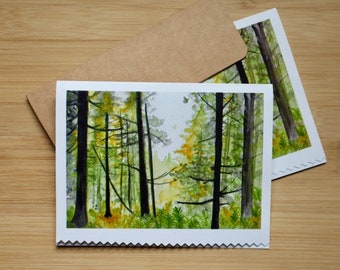 Watercolor Notecard Set - Customizable - Boreal Forest