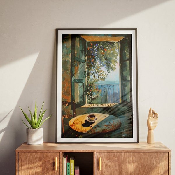 Matisse Print | Open Window with Coffee Table | Vintage Wall Art | Colorful Wall Art | Ocean  | DIGITAL DOWNLOAD | PRINTABLE Wall Art