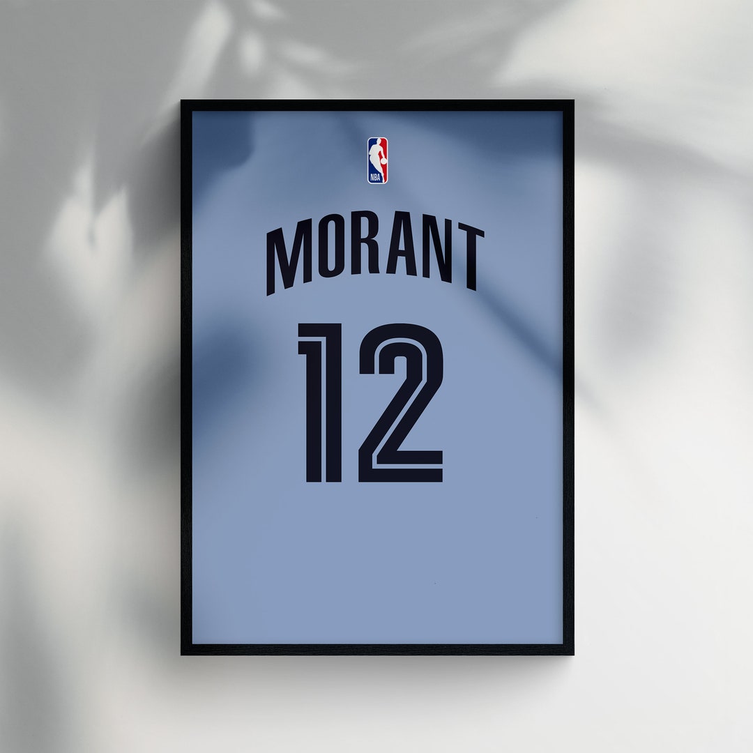 Ja Morant Jersey Art Memphis Grizzlies NBA Wall decor Home Etsy.de