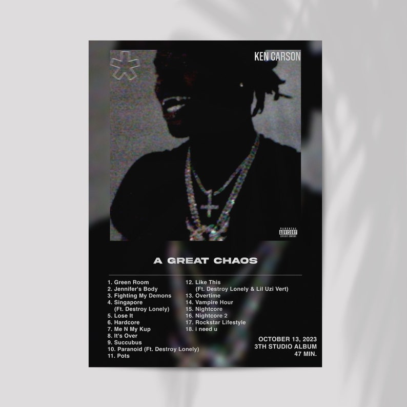 A Great Chaos Ken Carson Album Poster + Deluxe Version Poster, Album