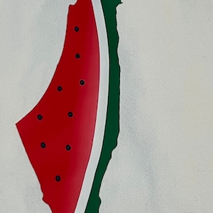 Traditional Palestinian Watermelon Palestine Map Digital Printed Fabric Zipper Bag