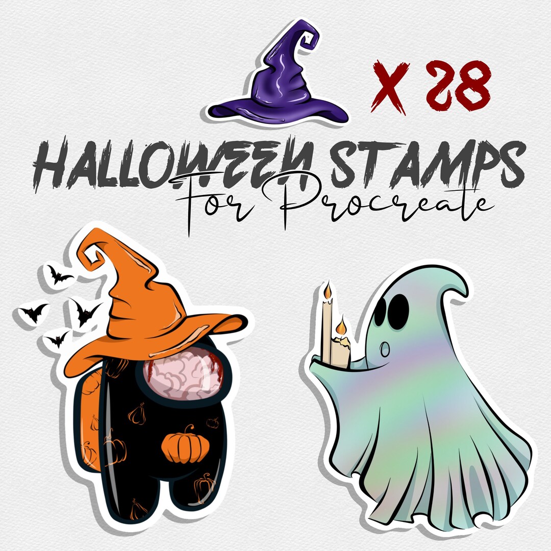 Halloween Procreate Stamps Etsy