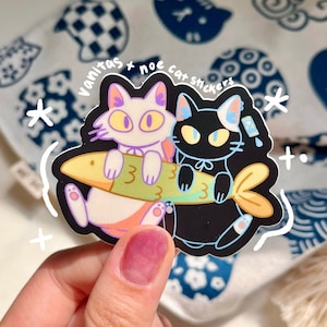 Vanitas No Carte, Vanitas and Noe cat Sticker I Case Study of Vanitas Waterproof Vinyl Journaling laptop Sticker