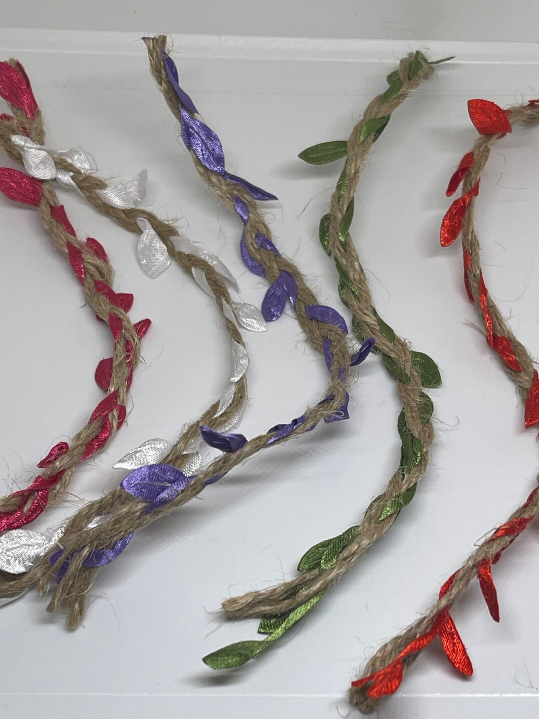 Braided Hemp Twine & Leaf Ribbon Ladders for Your Spood FIVE Beautiful ...