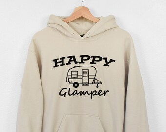 Happy Glamper Hoodie, Camping Hoodie, Happy Camper, Campfire Hoodie, Camper Mom Hoodie