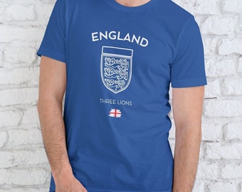 England Euro 2024 Football T-shirt | Unisex Softstyle Cotton T-Shirt | Available in Royal Blue Color