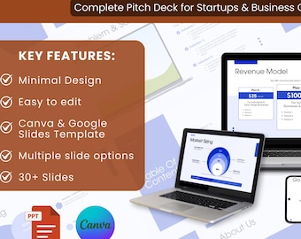Startup Pitch Deck Template: Minimalist Design for Canva & PowerPoint