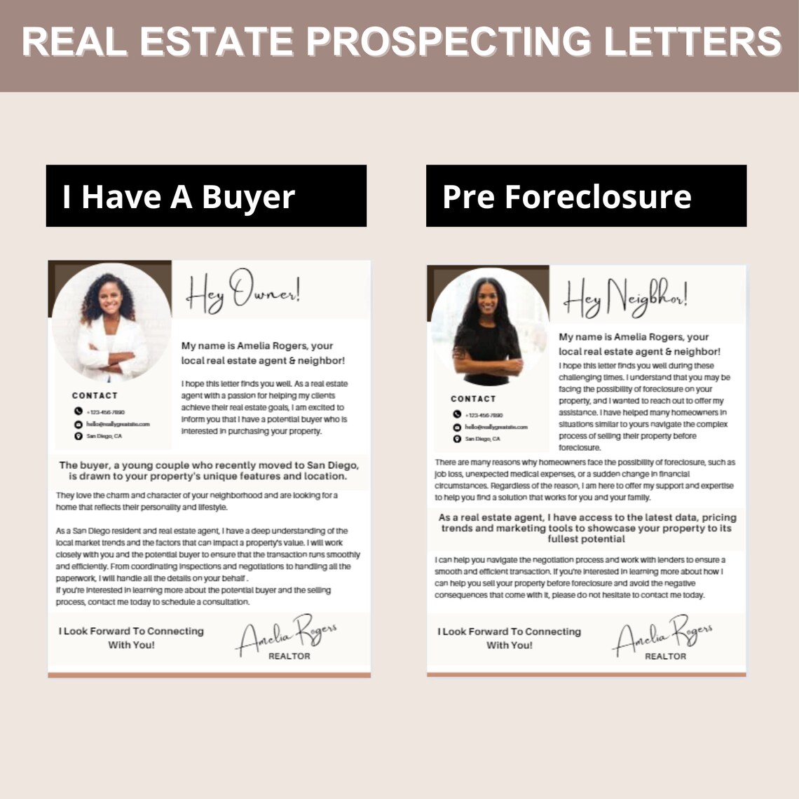 6 Real Estate Prospecting Letter Template Bundle Real Estate Marketing Editable Templates Canva