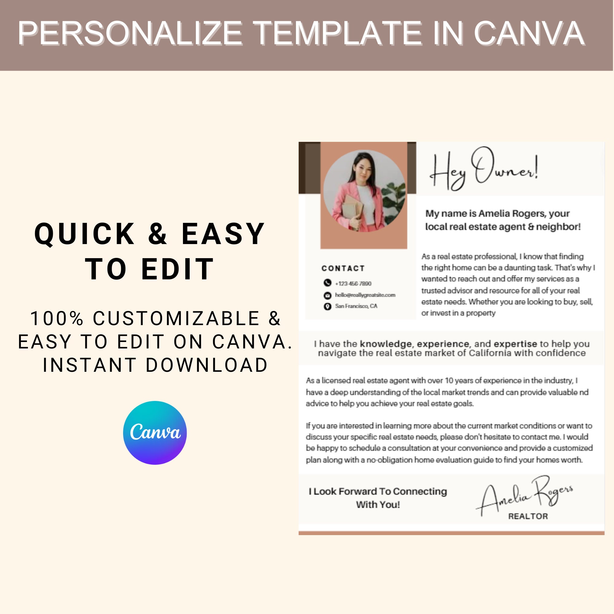 Real Estate Prospecting Letter Templates Realtor Marketing (canva) Etsy