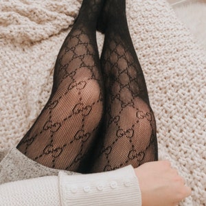 Crystallized Black Fishnet Tights by D.bleu.dazzled. Basic